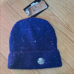 Brand new with tags Blue Knit Beanie with Islanders Hockey Logo